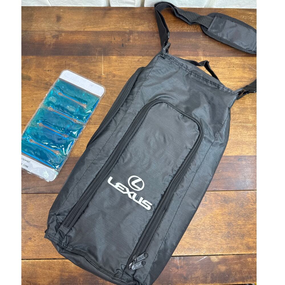 Golf Bag Cooler Insulated 6-Can Beer Sleeve Lexus Logo Ice Pack & Carrying Strap